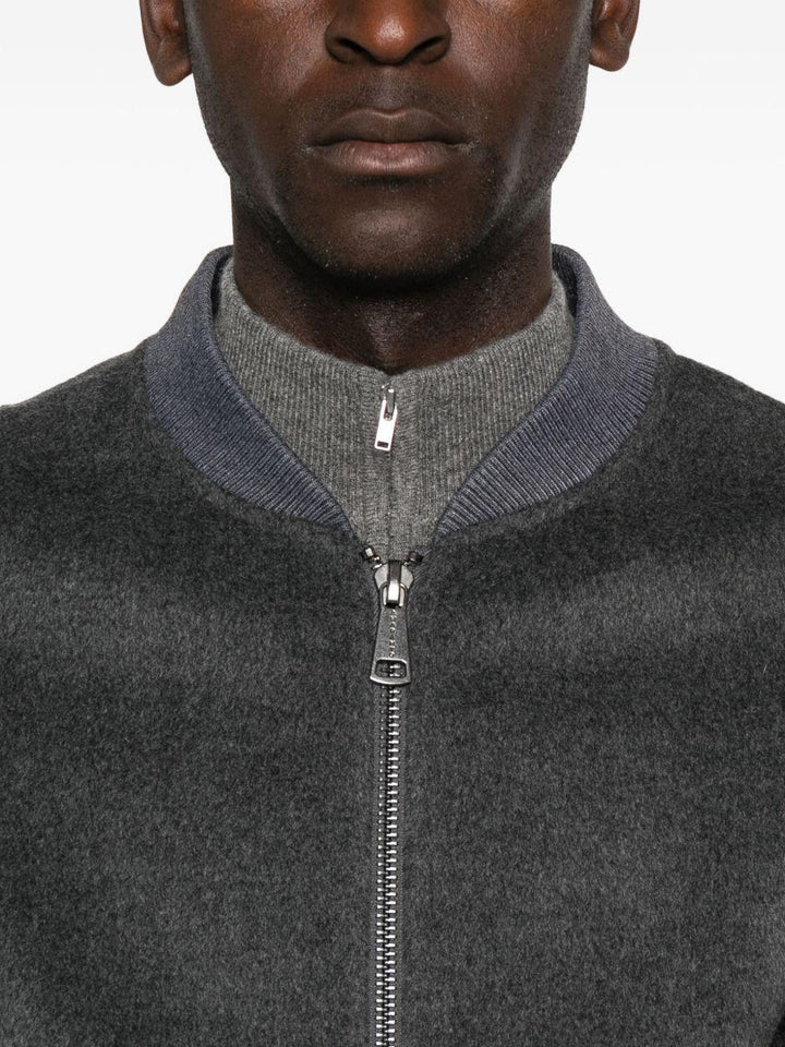 Bomber grigio con zip