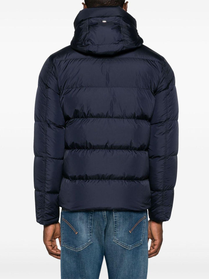 Piumino blu navy con cappuccio 