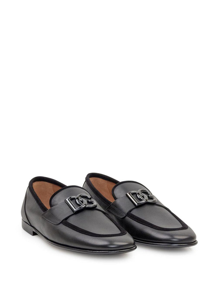Mocassino nero con logo 