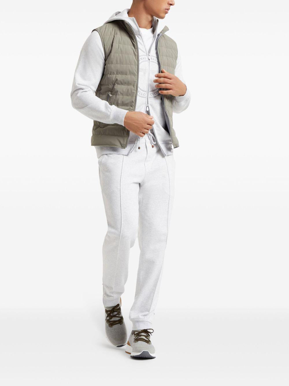 T-shirt a doppio strato bianco/grigio 