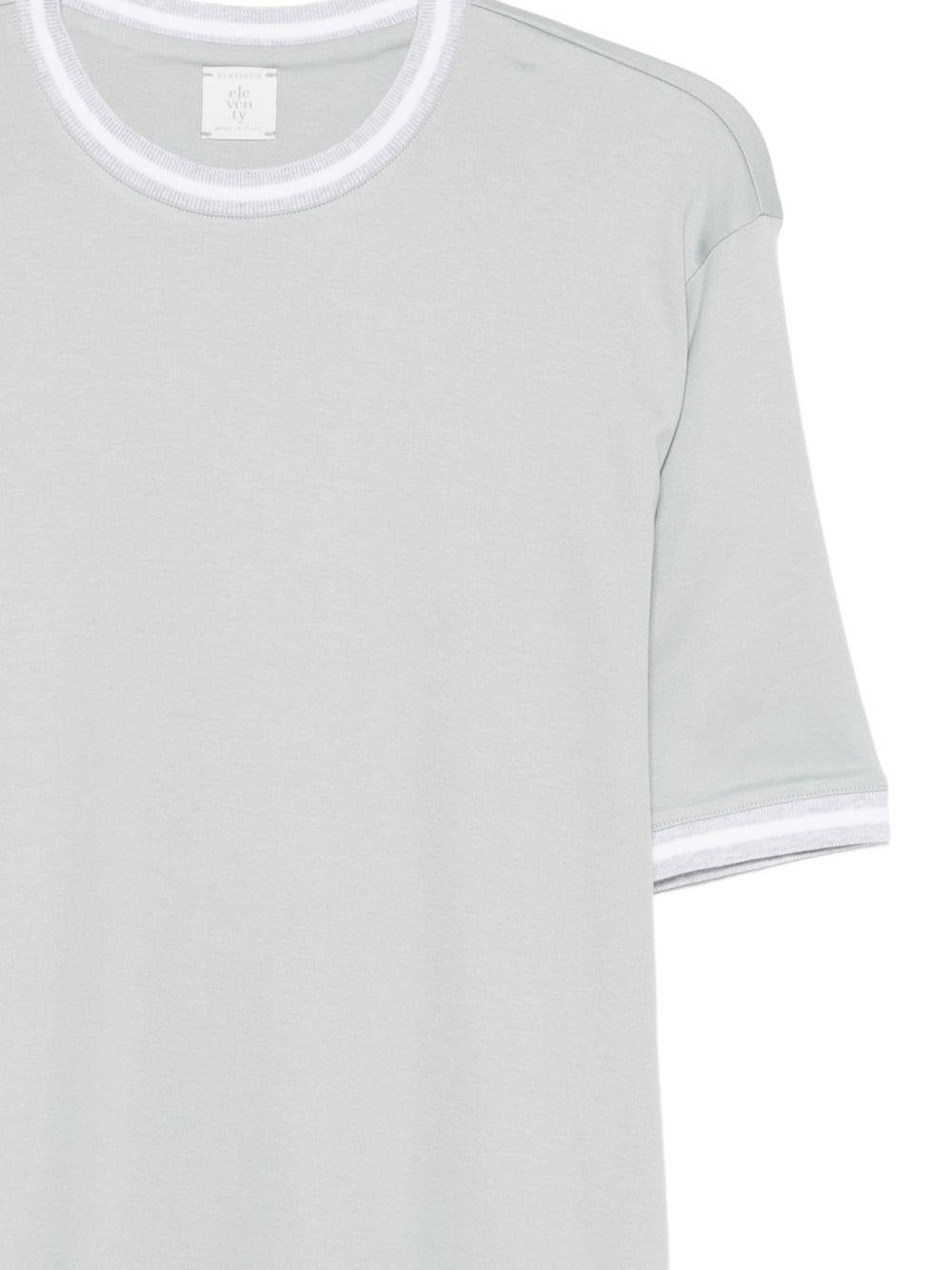 T-shirt girocollo grigio e bianco 