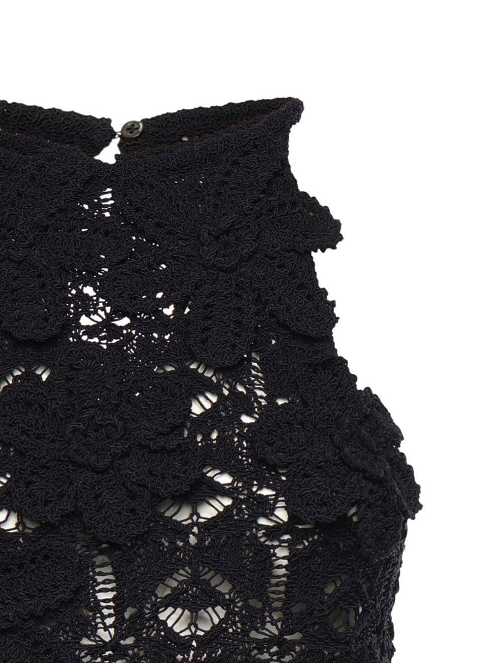 Top in maglia a fiori 