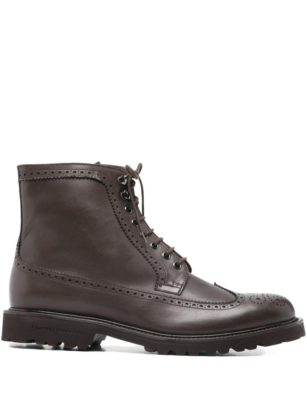 Stivali in pelle marrone 