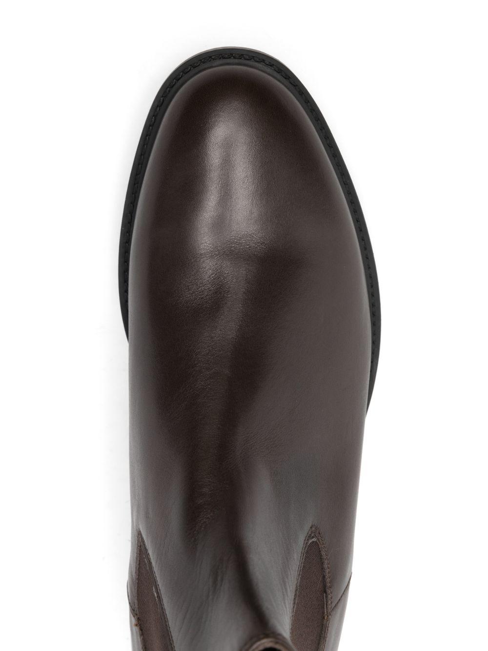 Stivali Chelsea marroni con inserto elastico 