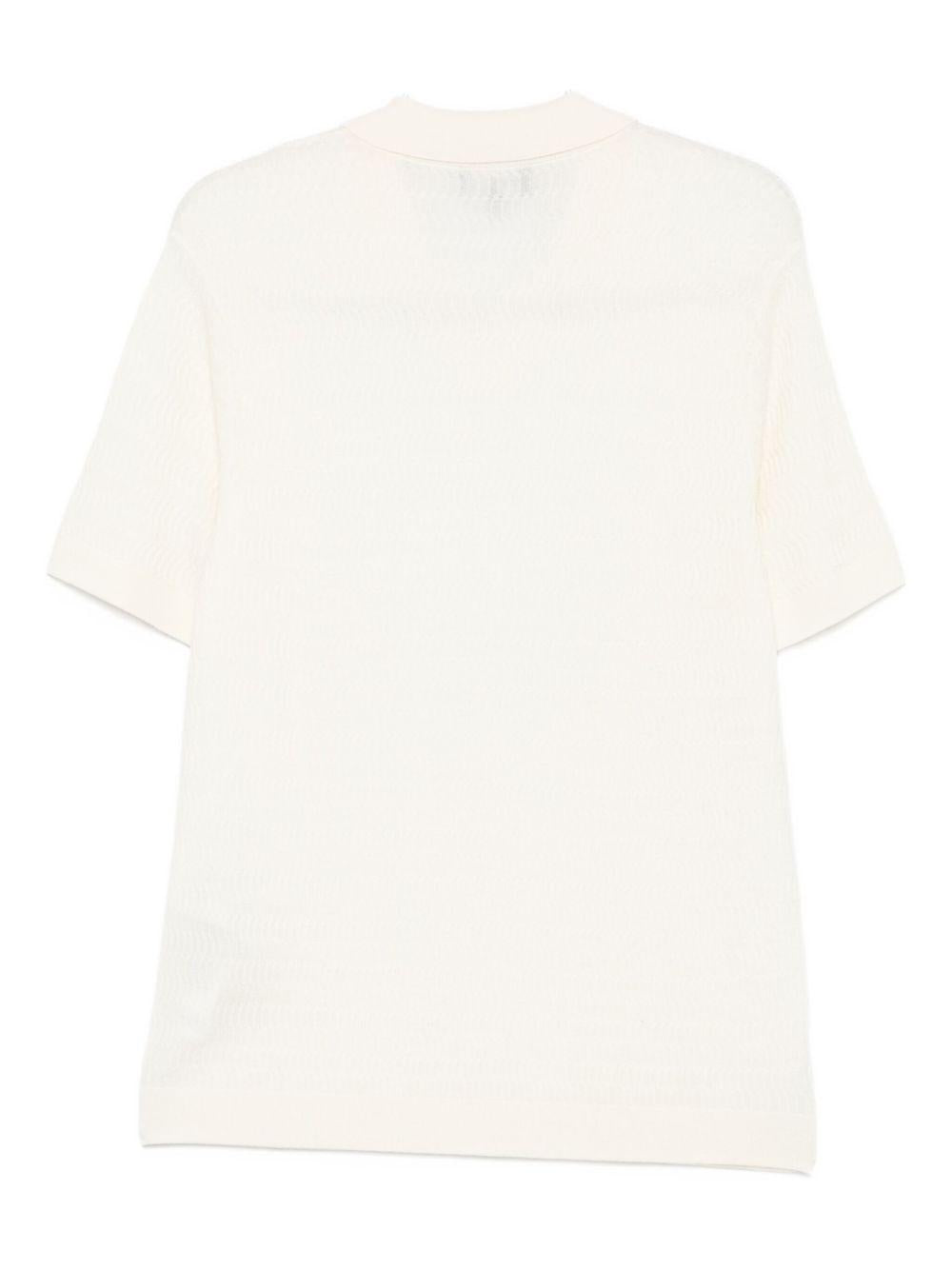 Maglione bianco con colletto polo 