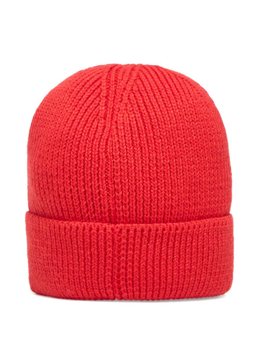 Berretto con applicazione logo rosso 