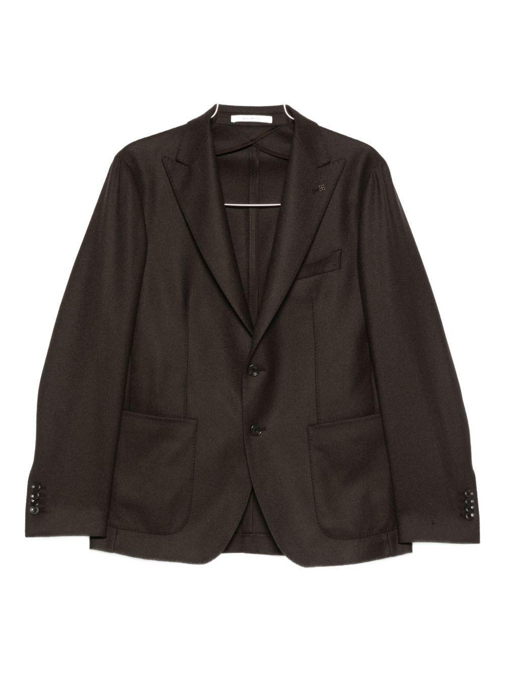 Blazer con revers a lancia marrone 