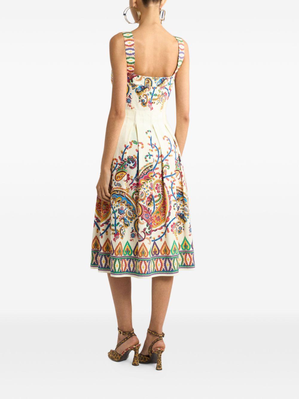 Abito midi con stampa paisley 