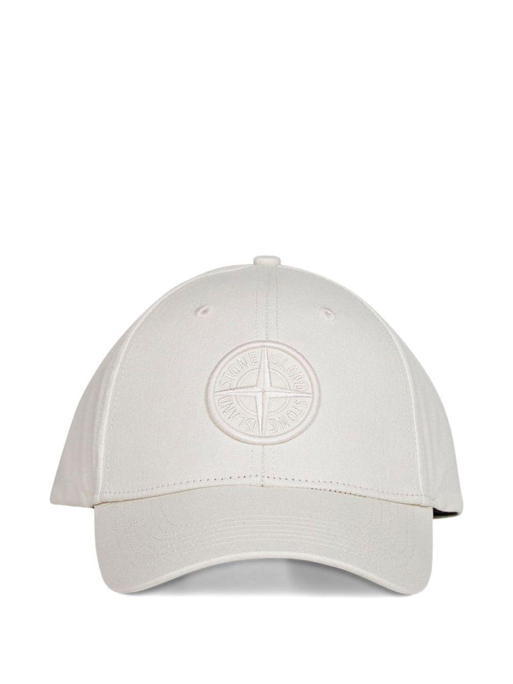 Cappello da baseball avorio con logo 