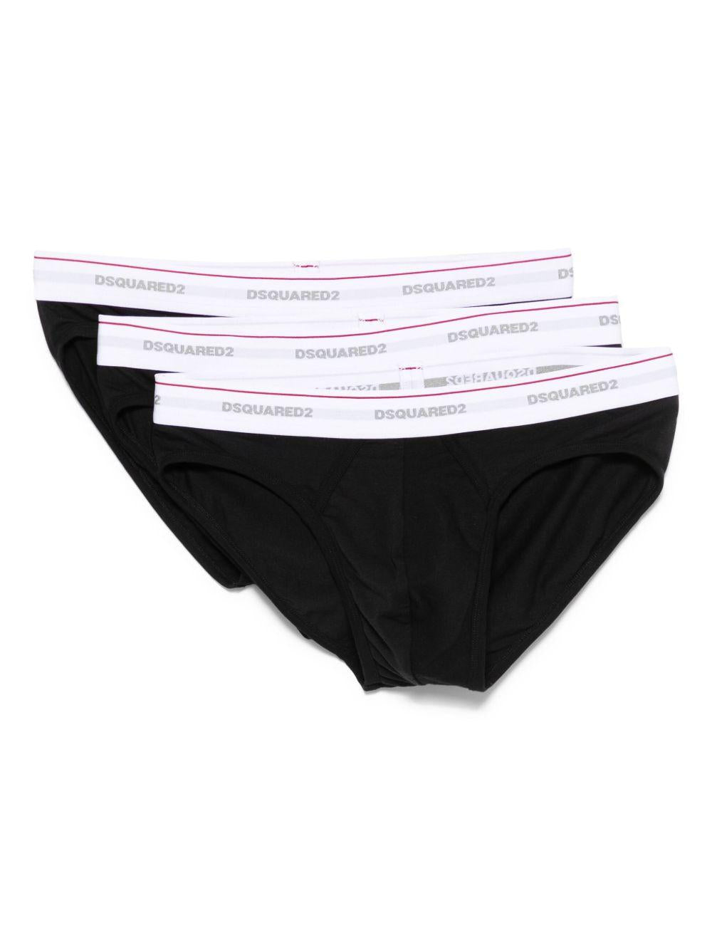 Set di 3 slip nero con logo 
