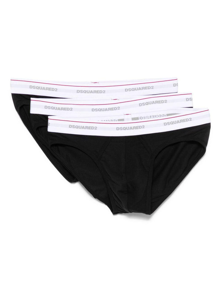Set di 3 slip nero con logo 