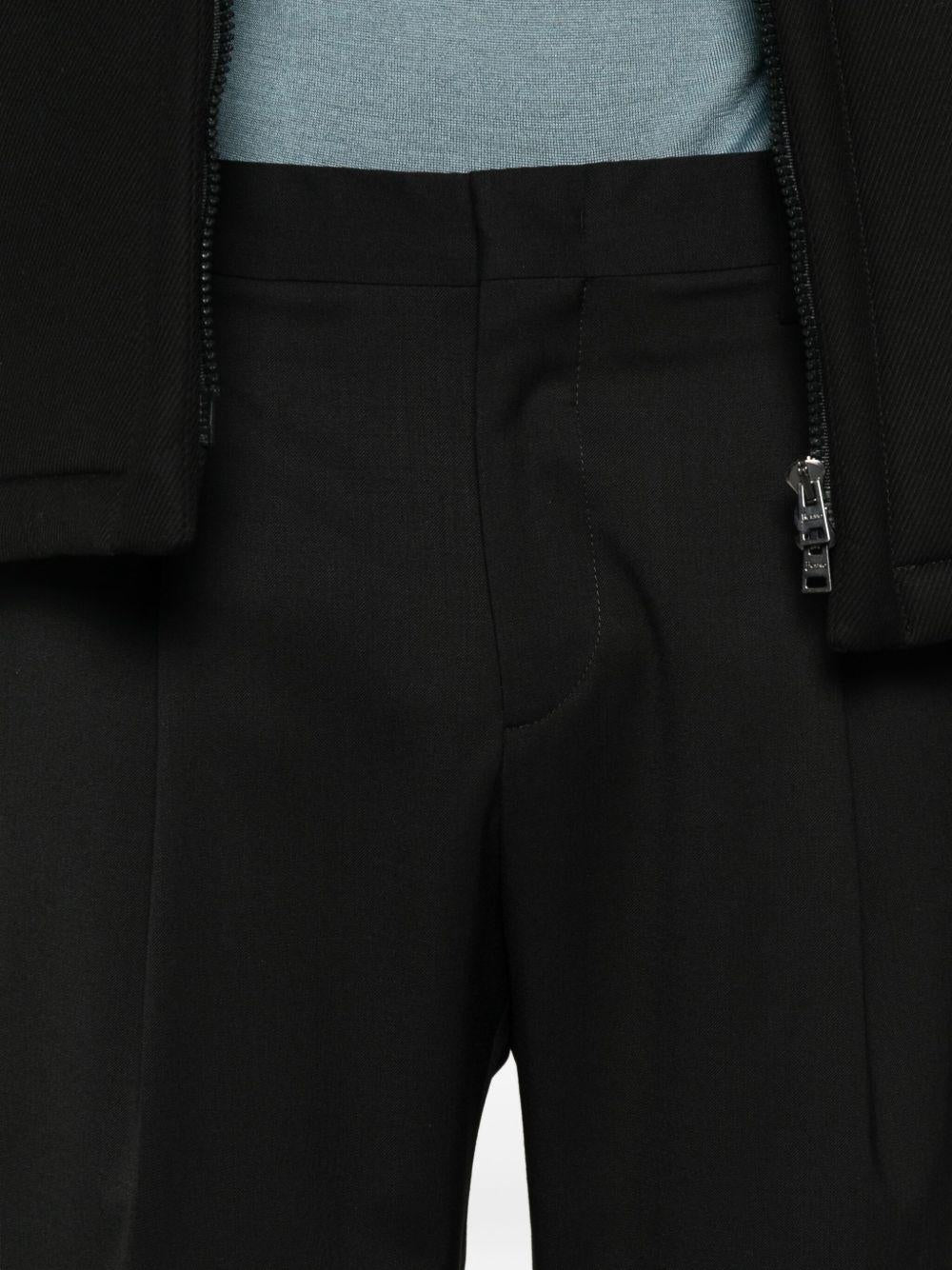 Pantaloni neri Tiberio con pieghe 