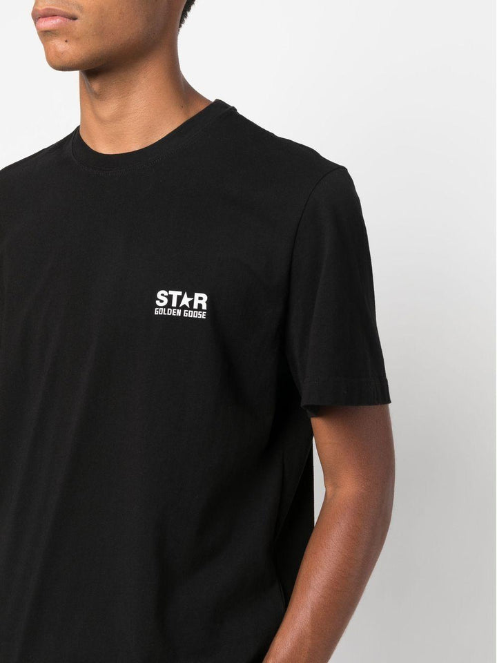 T-shirt nera con stampa sul retro 