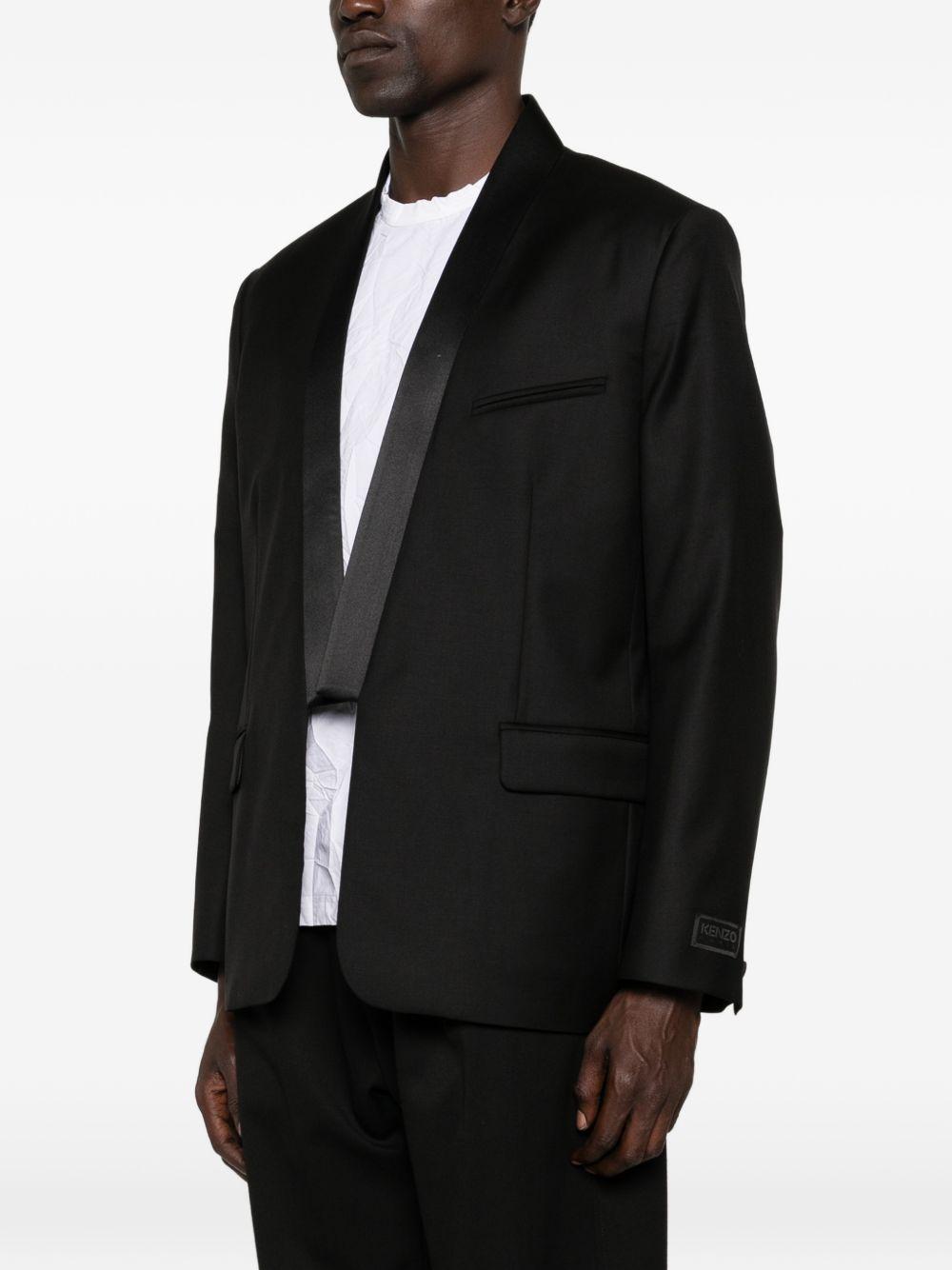 Blazer kimono single breasted nero 