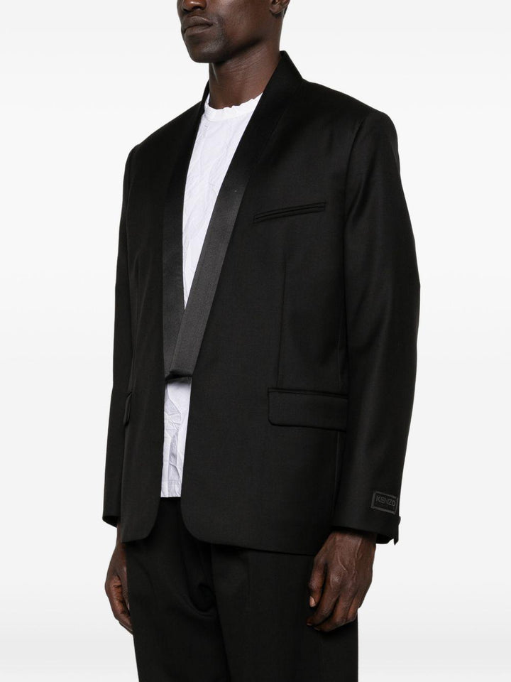 Blazer kimono single breasted nero 