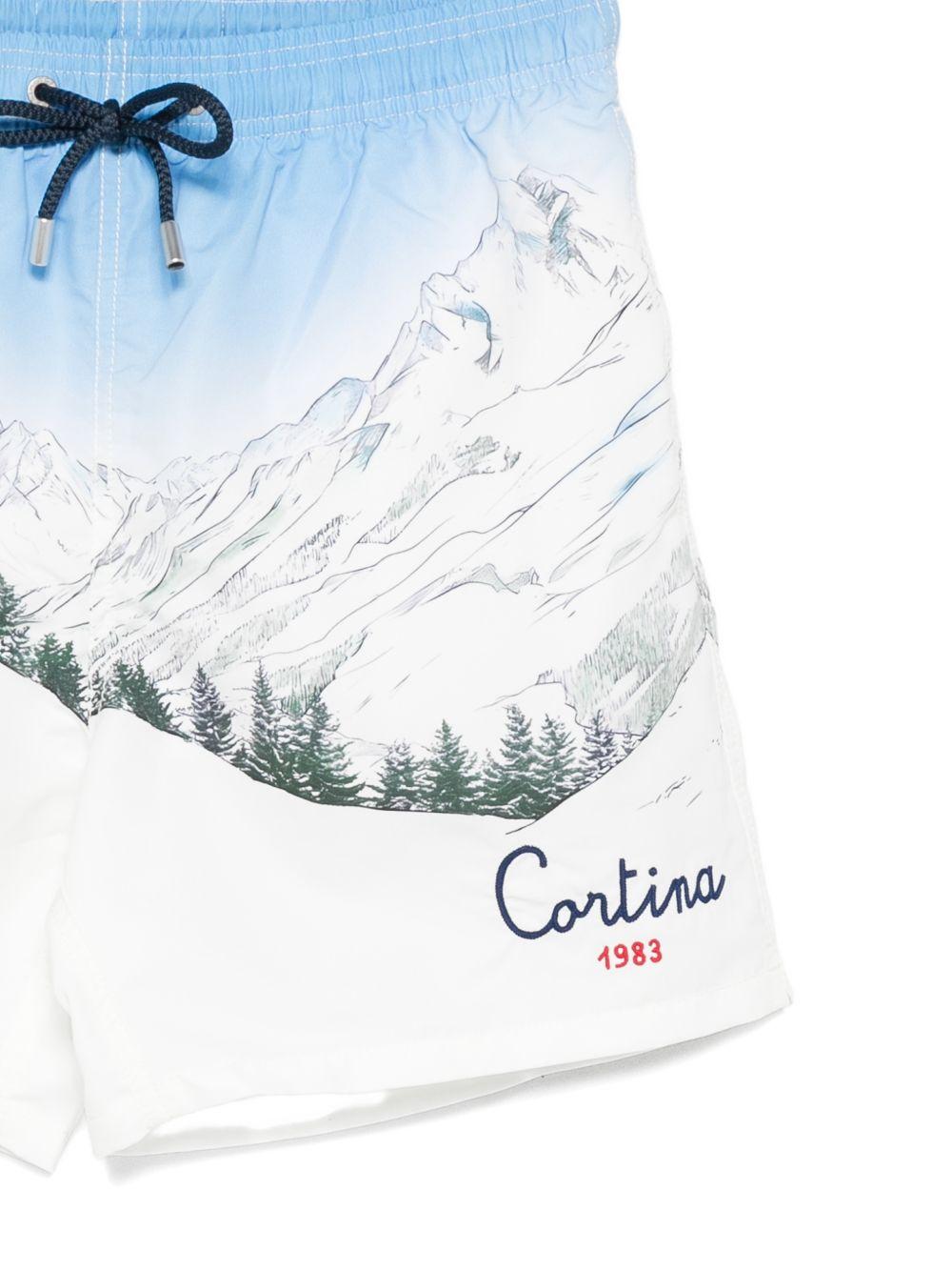 Costume da bagno bianco con stampa 