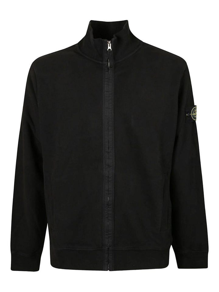 Felpa con zip nera 
