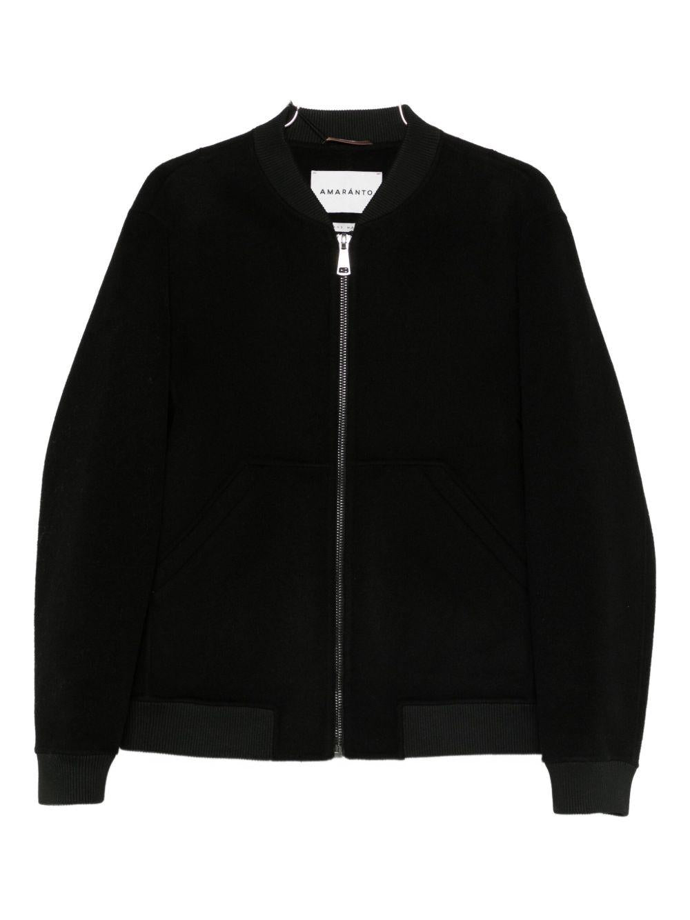 Bomber nero con zip 