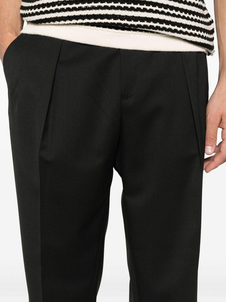 Pantaloni neri con pieghe frontali Portobello 