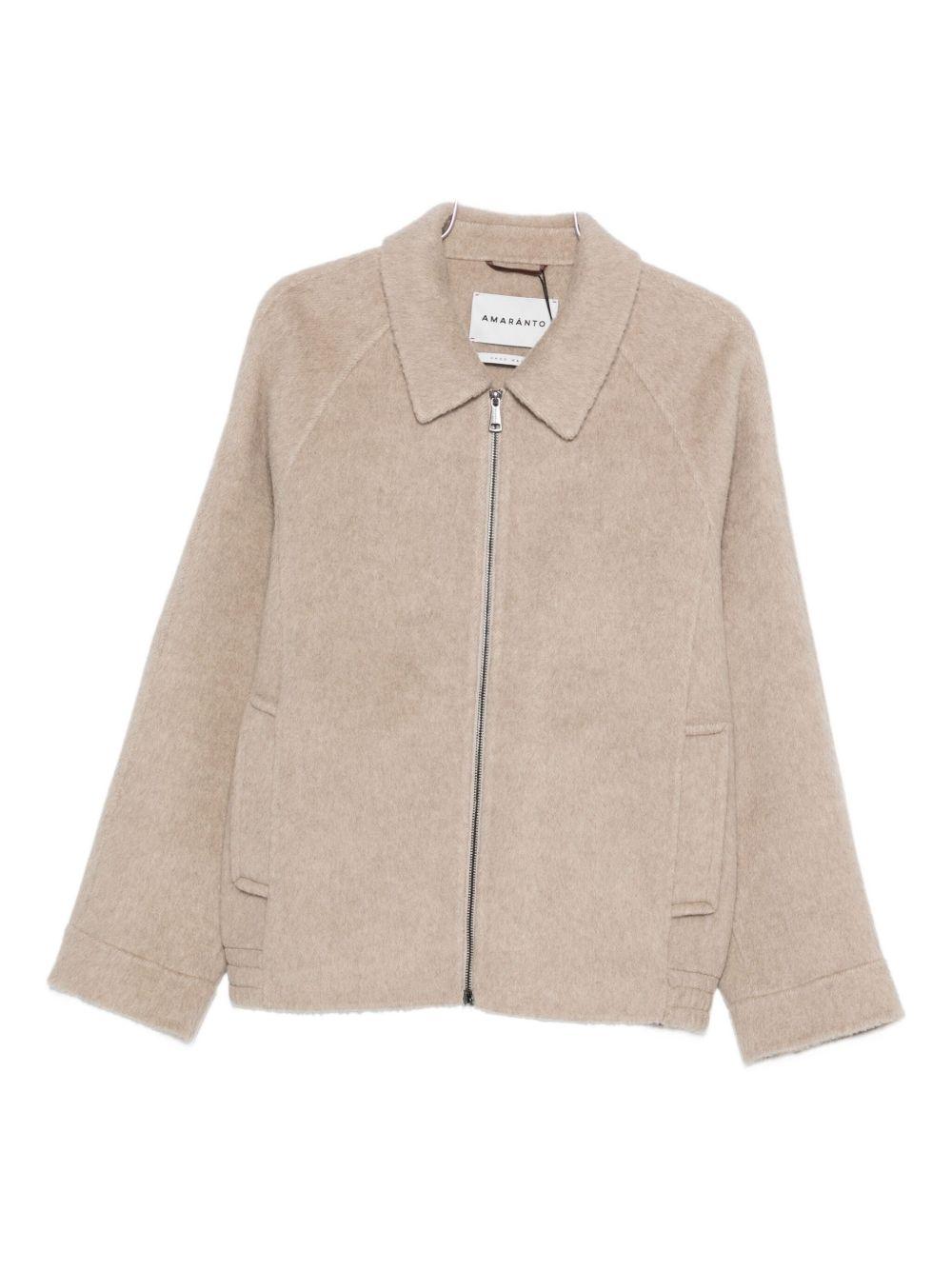 Giacca beige con zip 