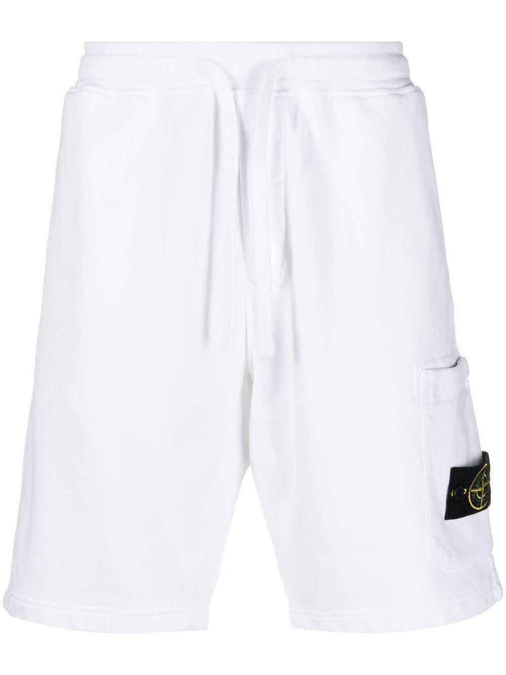 Shorts bianco con applicazione 
