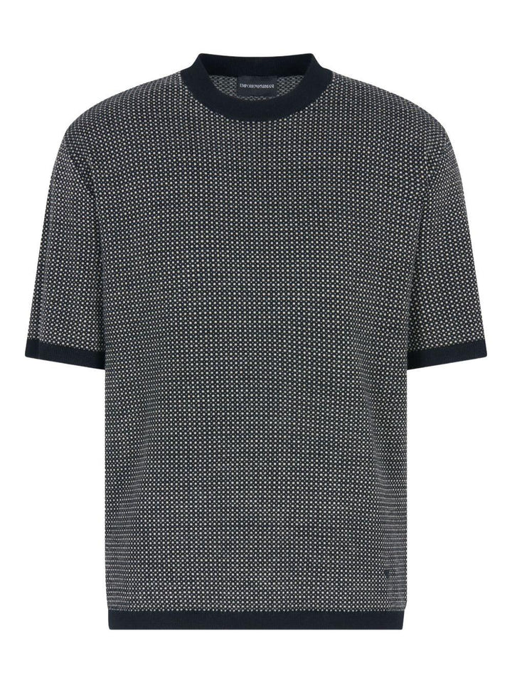 Maglione nero a maniche corte 