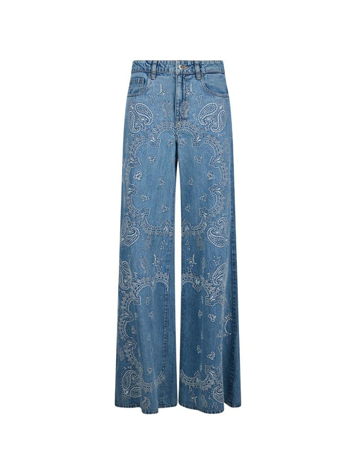 Jeans svasati con ricamo 