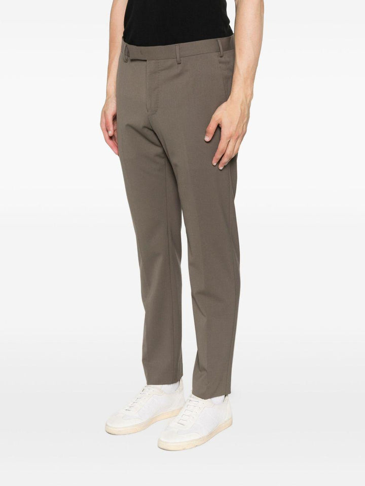 Pantaloni dritti beige in lana 