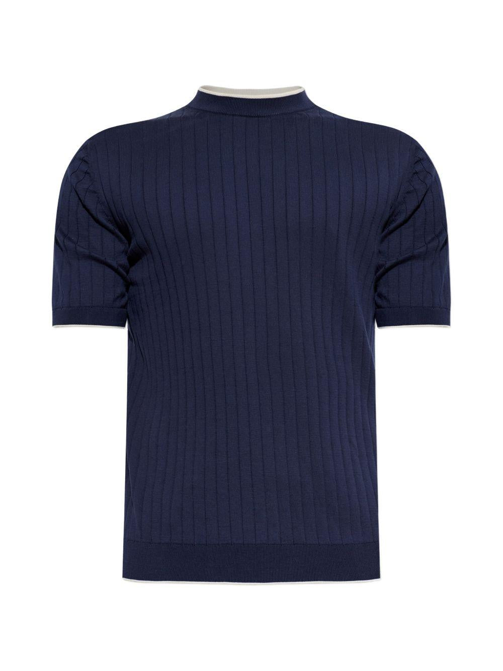 Maglia blu a coste 