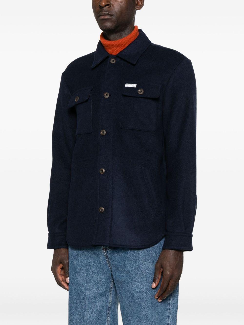 Giacca-camicia blu navy con tasche e bottoni 