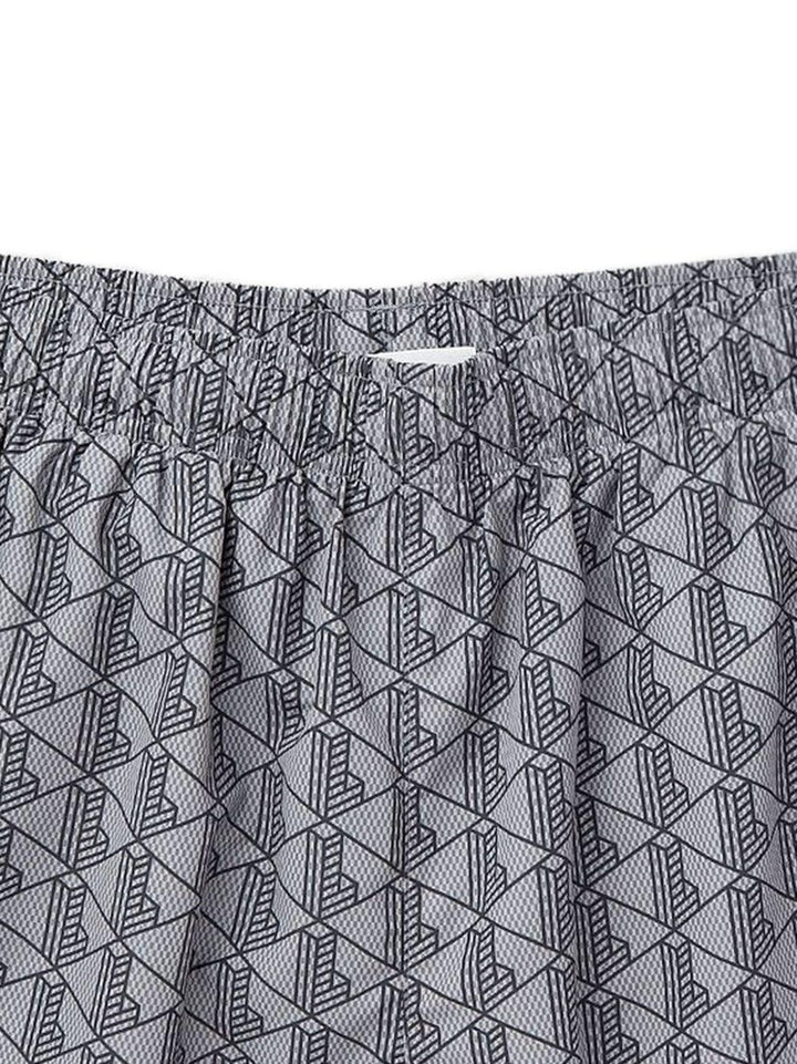 Costume grigio con stampa geometrica 