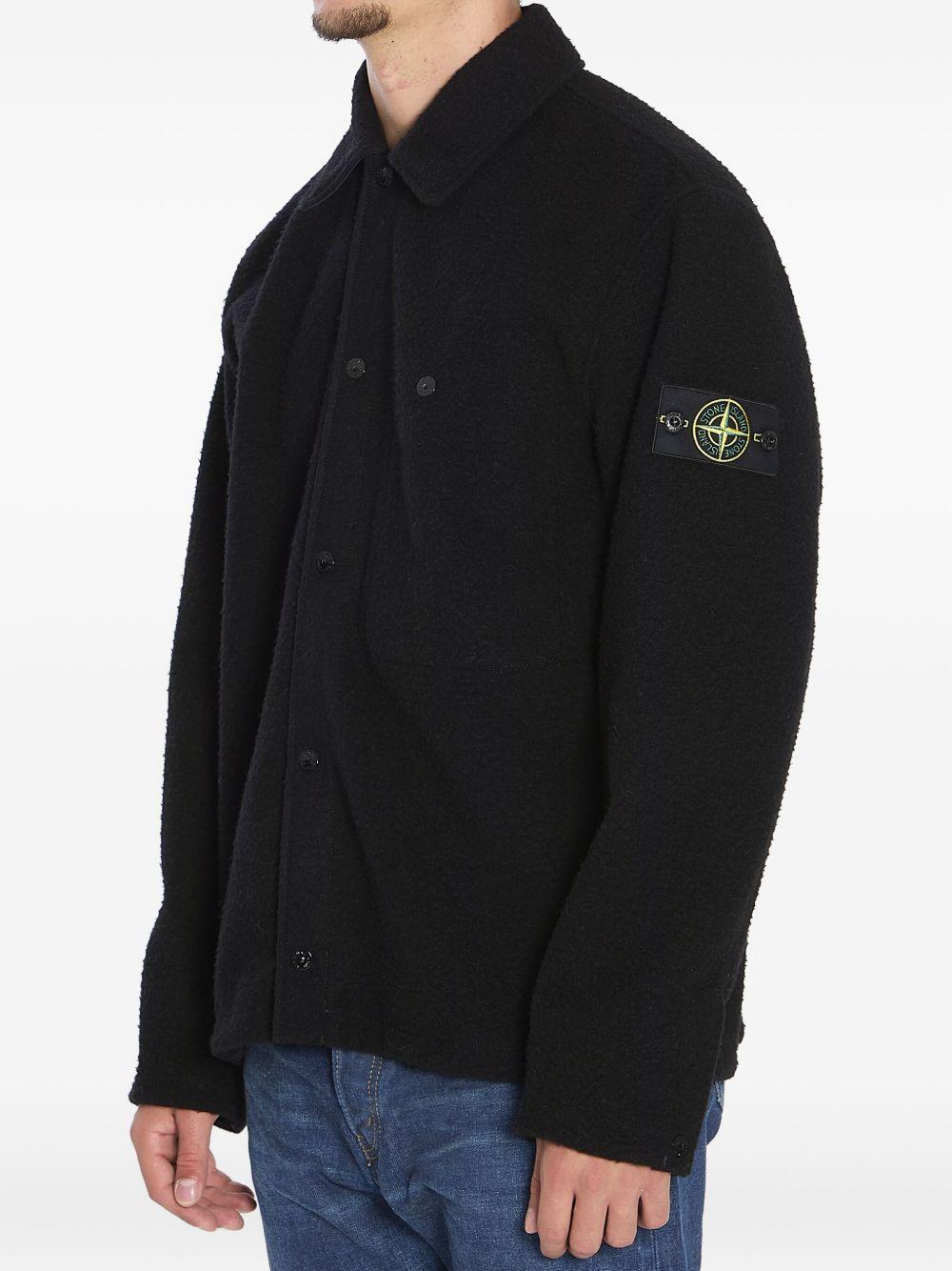 Overshirt nera maniche lunghe 
