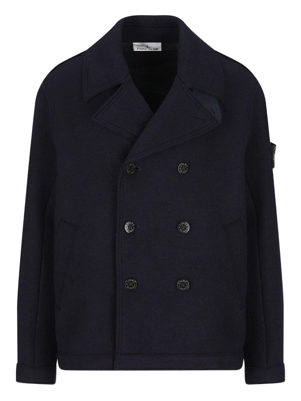 Cappotto caban doppio petto nero 