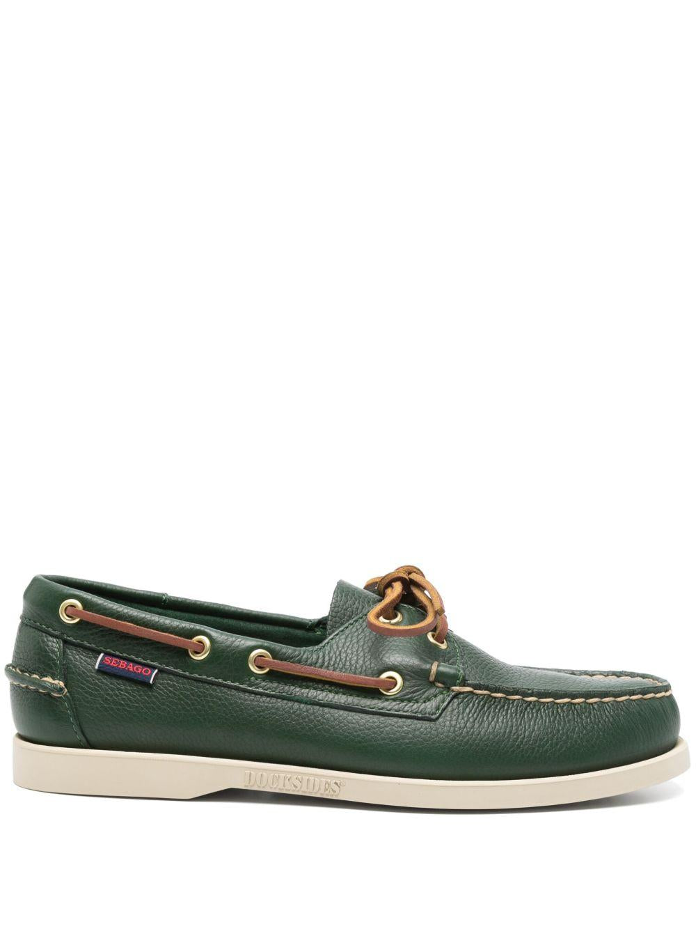 Mocassini da barca Portland Martellato verde 