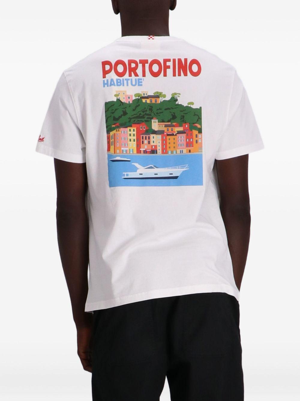 T-shirt bianca in cotone con stampa 