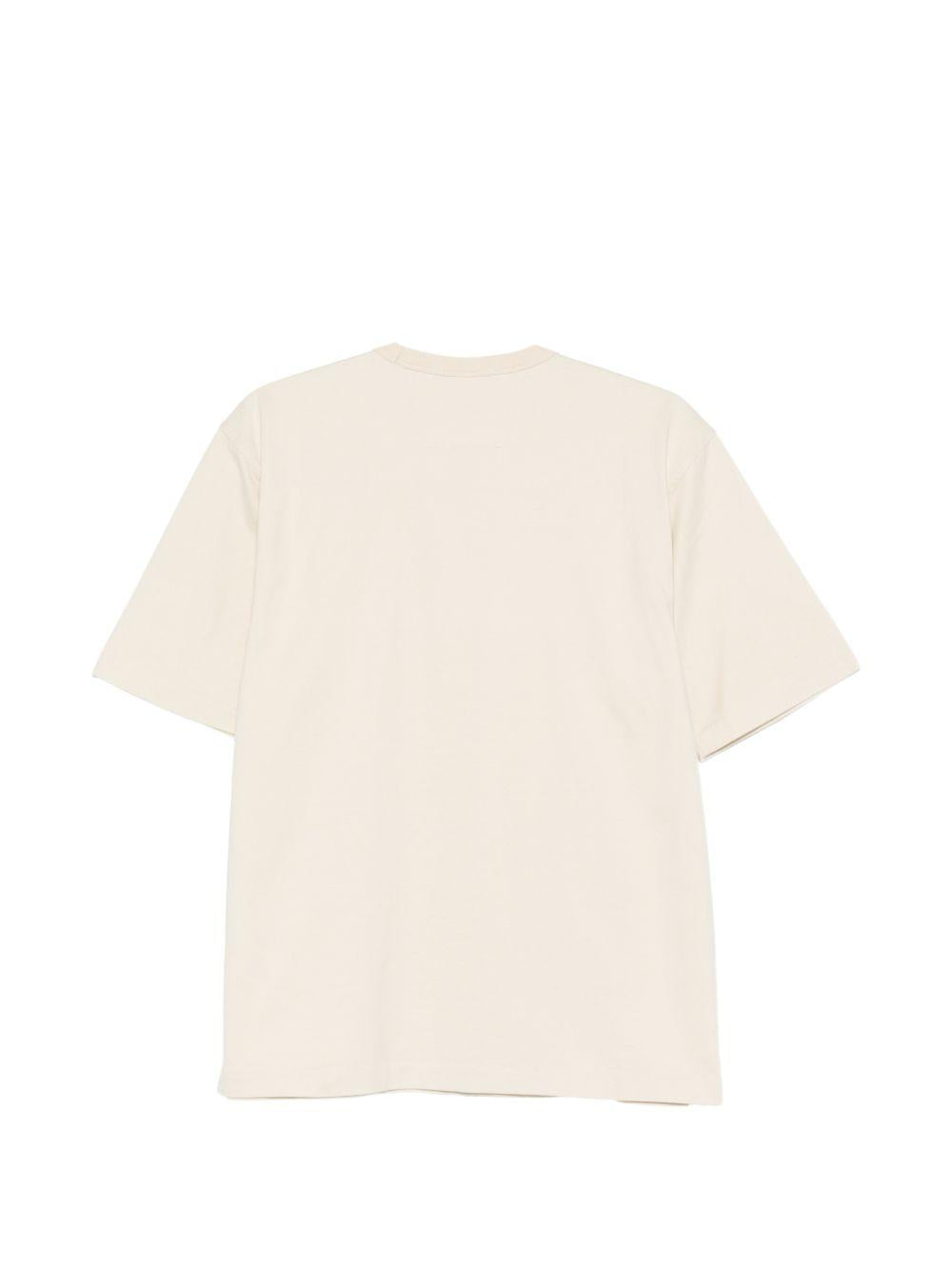 T-shirt beige con logo 