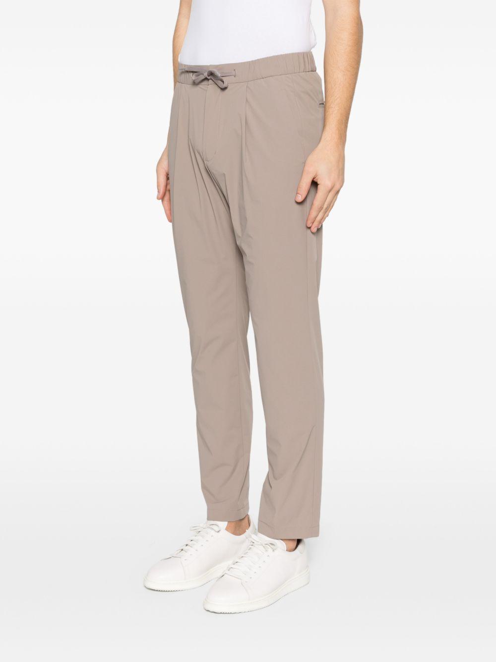 Pantaloni plissé con coulisse tortora 