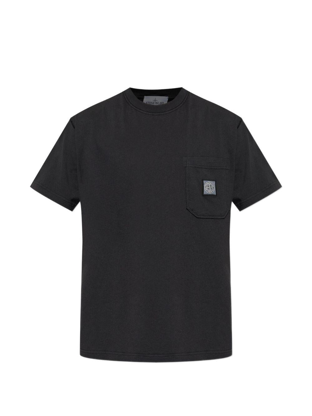 T-shirt con taschino nera 