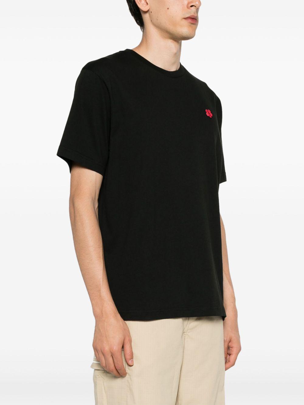 T-shirt nera con applicazione Boke Flower 