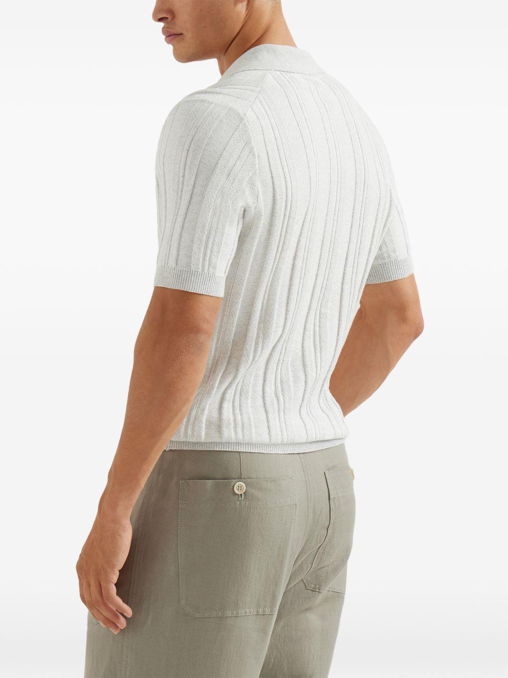 Polo a maniche corte bianco perla 