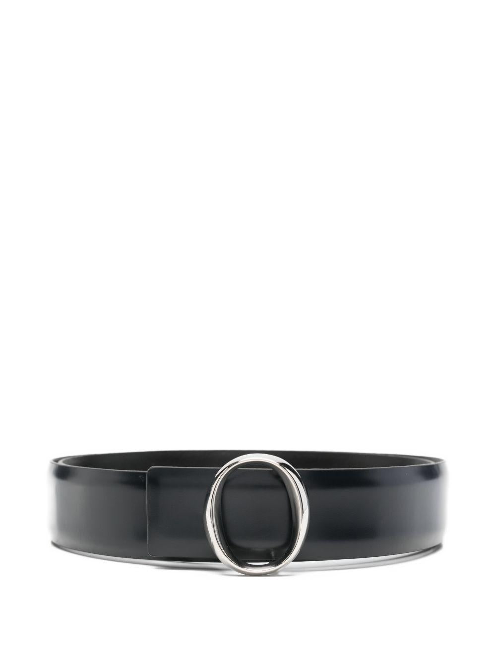 Cintura con fibbia circolare blu 