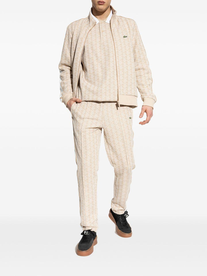 Pantaloni sportivi beige chiaro jacquard 
