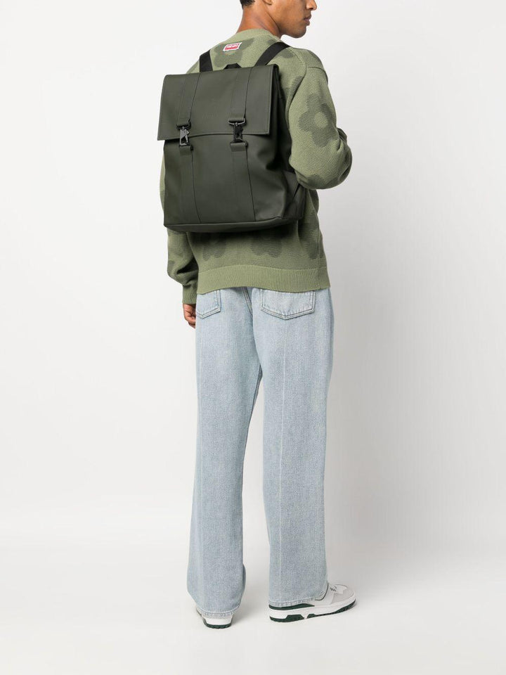 Zaino medio verde con moschettoni 