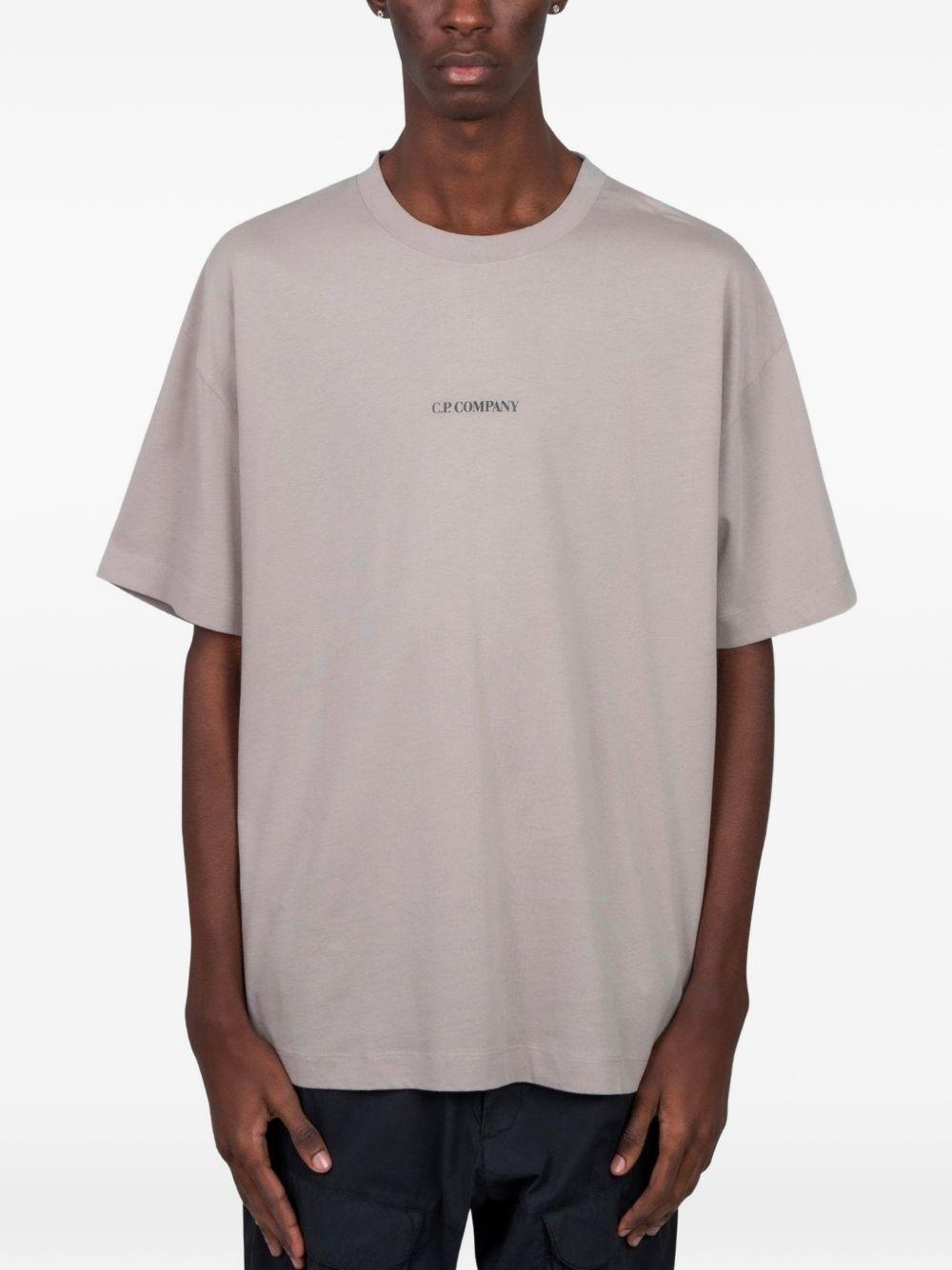 T-shirt con logo tortora 