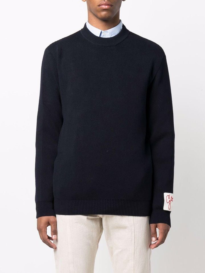Maglione dark blue con applicazione 