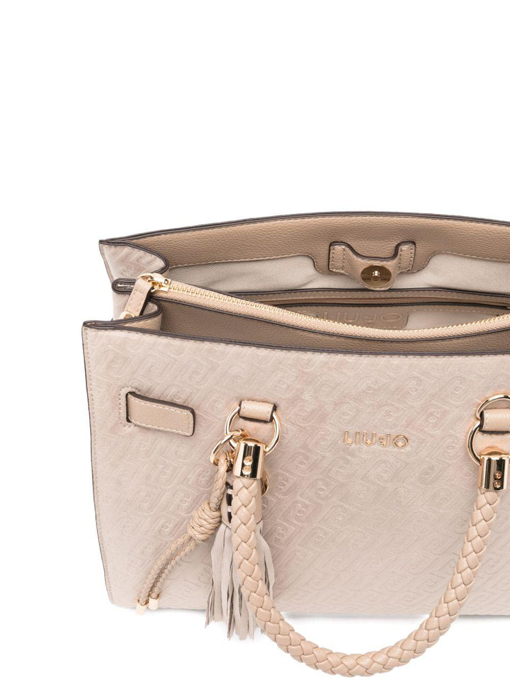 Borsa tote con logo goffrato 