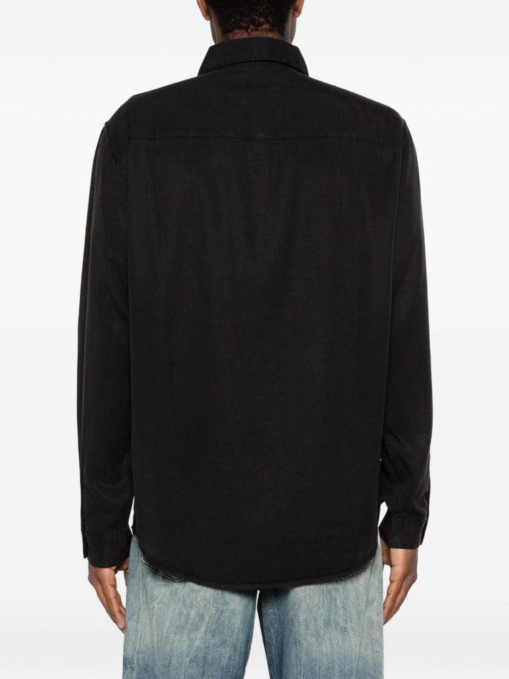 Camicia nera con dettaglio logo 
