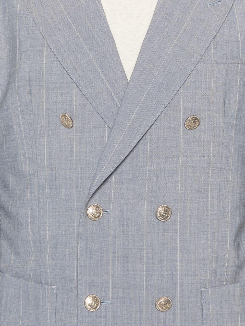 Abito gessato blu denim 