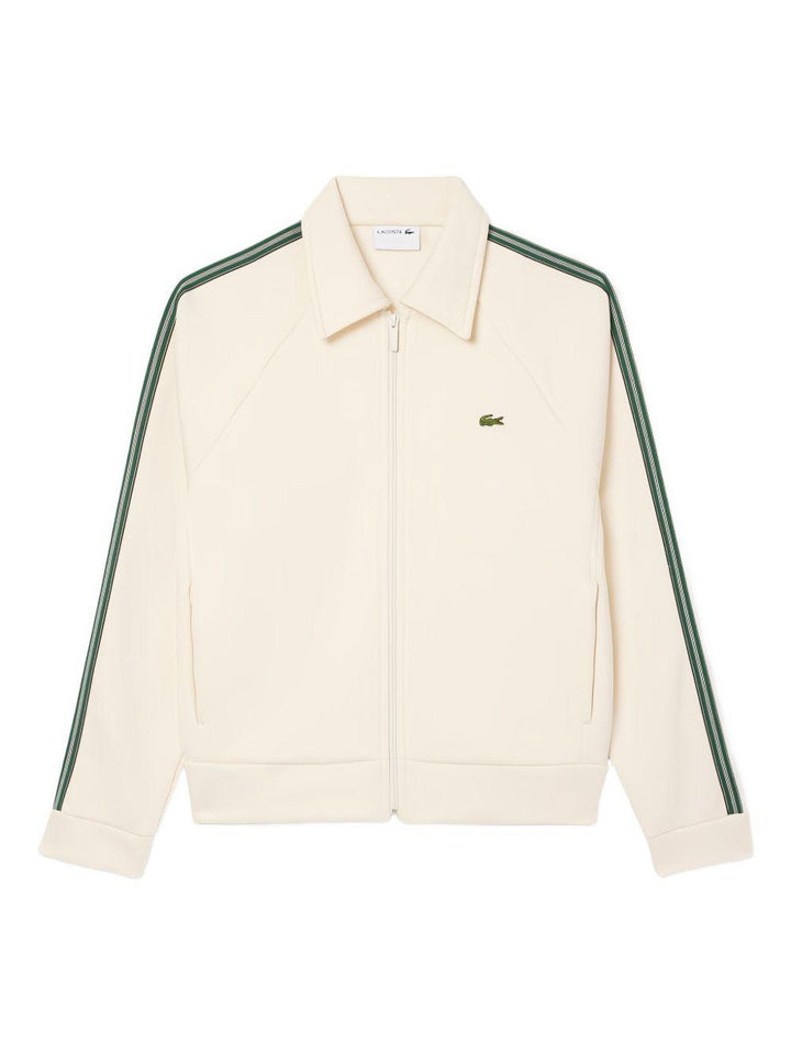 Felpa a righe bianco opaco con zip