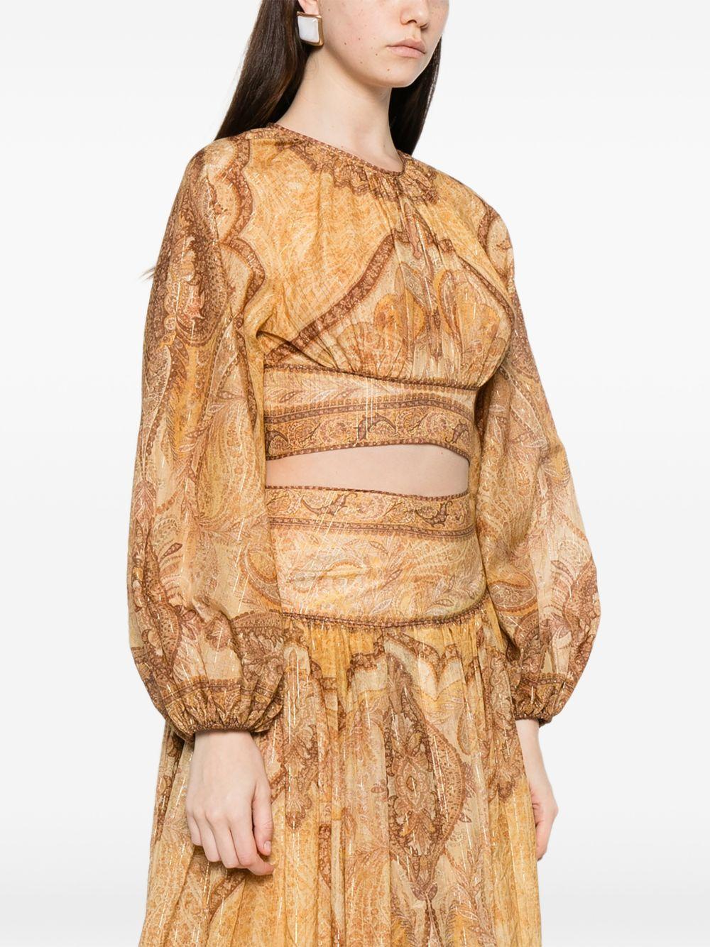 Blusa Wanderlust con stampa 